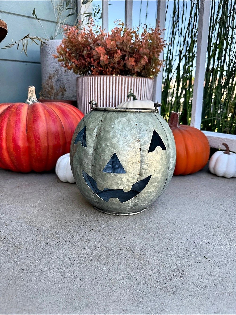 Ashland Alloy Pumpkin Lantern Halloween Pumpkin Lantern galvanized metal.